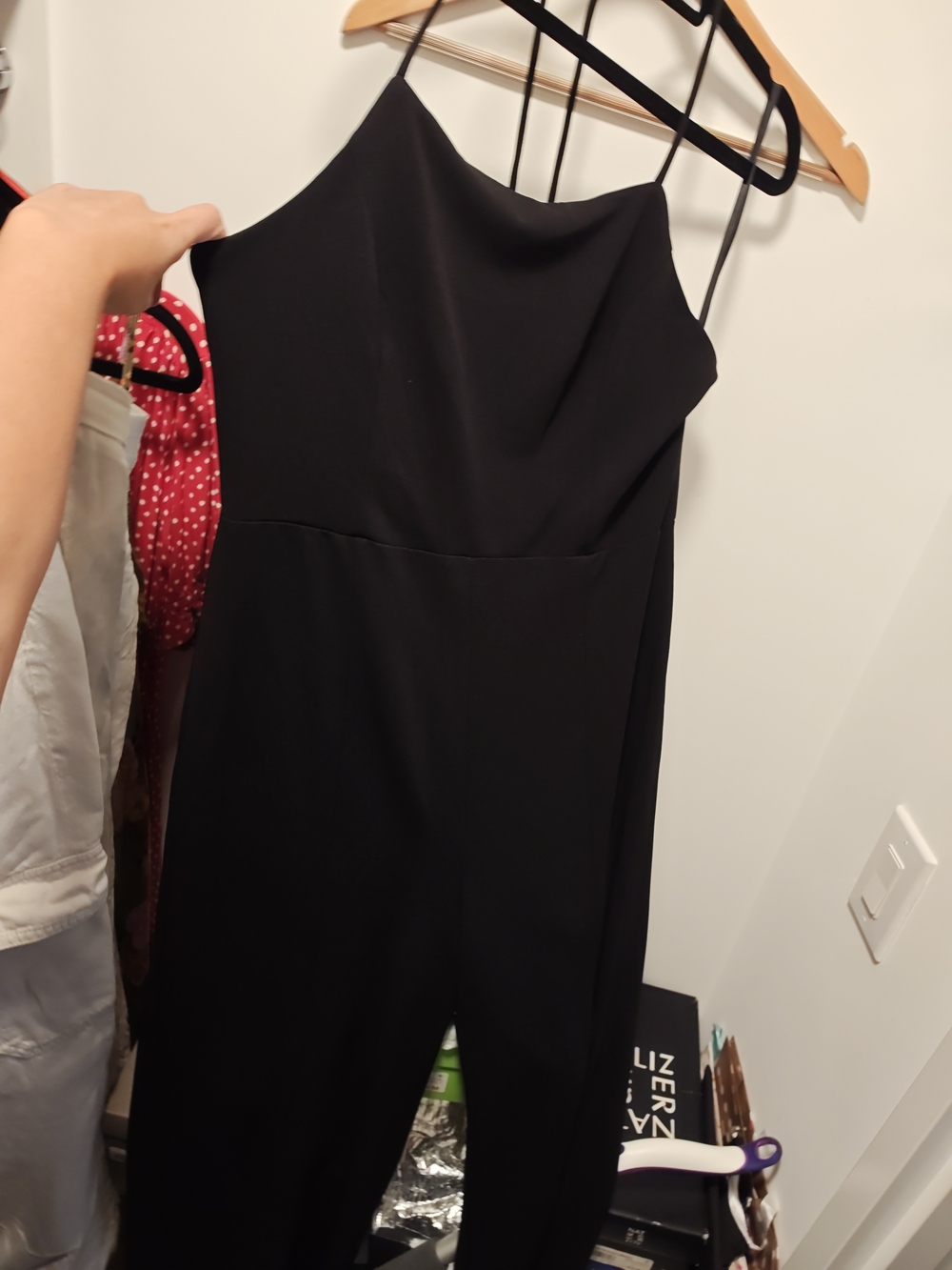 Aqua One-Shoulder Black Jumpsuit